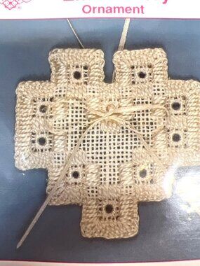 Beginner Hardanger Embroidery Kit By Designs 20 Ct Linen Needles Thread & Ribbon